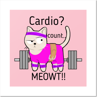 Cardio, count meowt Posters and Art